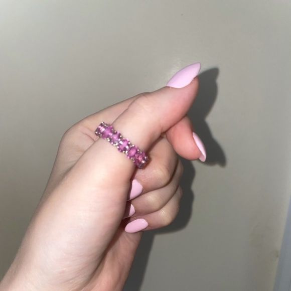 ❌Sterling Silver Pink Crystal Ring - Picture 10 of 14